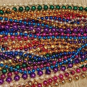 17 Assorted Multicolor Mardi Gras Beads